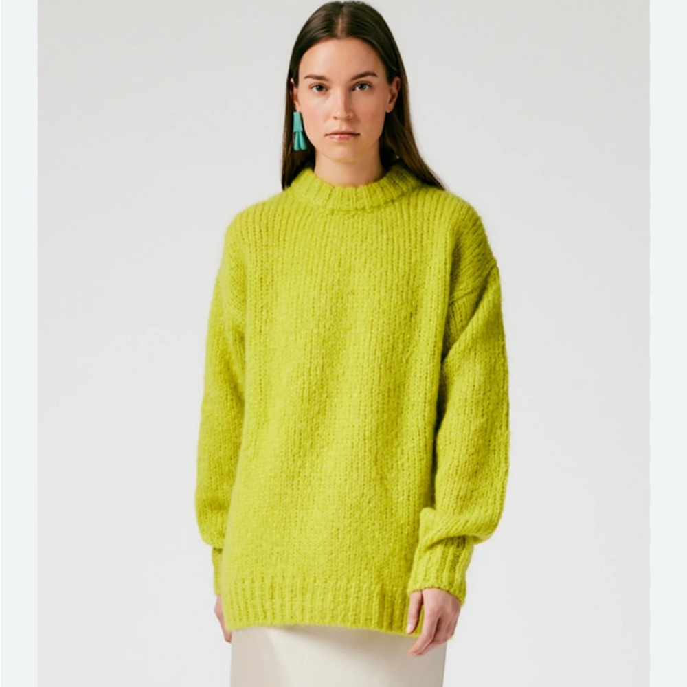 Tibi Claude Mohair Crewneck Sweater